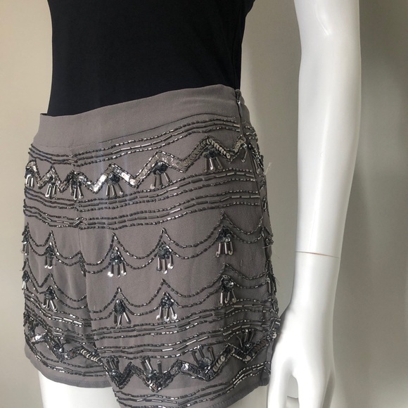 Forever 21 Sexy Sequin Shorts Gray & Silver Small - Picture 3 of 8